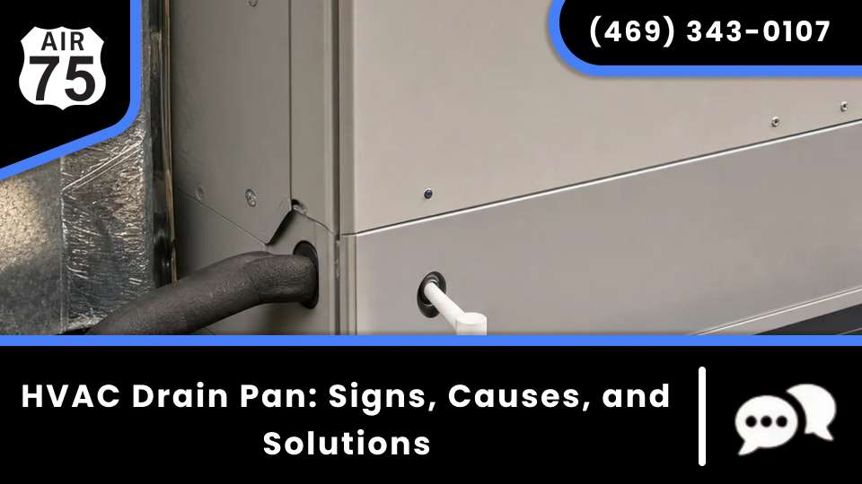 HVAC drain pan repair on a clogged, rusted AC drain pan with a drain pan float switch.