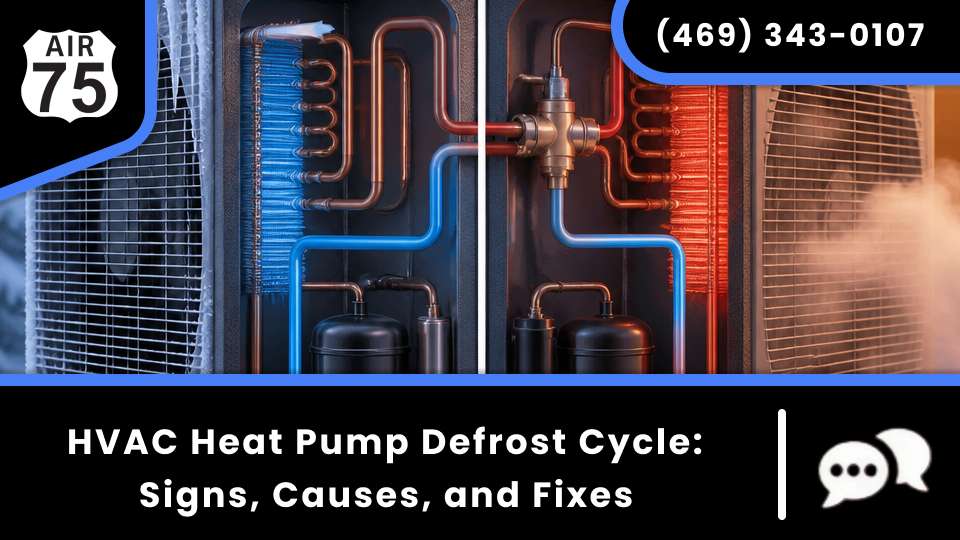 The heat pump defrost cycle clears a frozen heat pump coil, tests the heat pump reversing valve, and melts heat pump ice buildup near you.