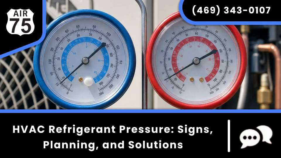 Low refrigerant pressure, high head pressure, HVAC pressure testing, and HVAC refrigerant pressure near you need professional service.